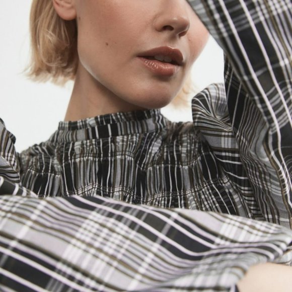 Witchery Shirred Check Waist Dress Size 8 & 12 RRP $159.95 BNWT long sleeve - Picture 5 of 6